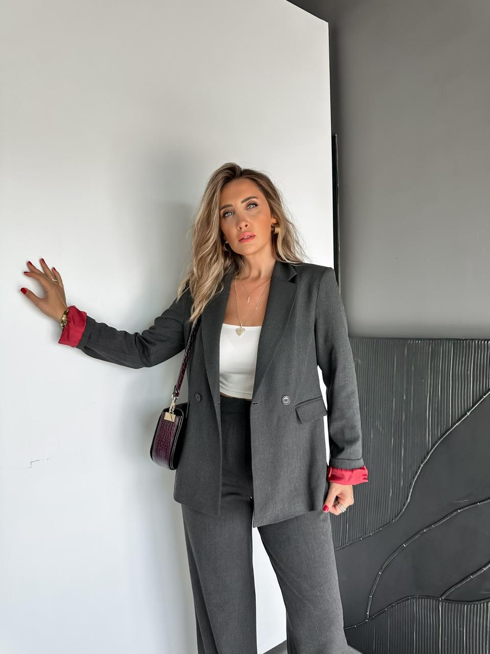 Antrasit Bordo Astarlı Premium Takım