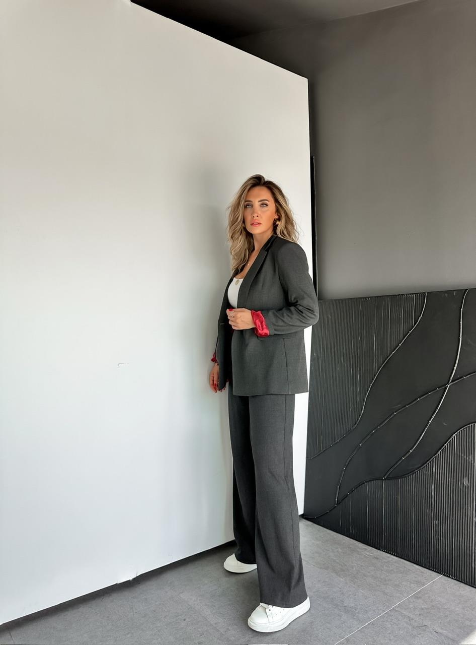 Antrasit Bordo Astarlı Premium Takım