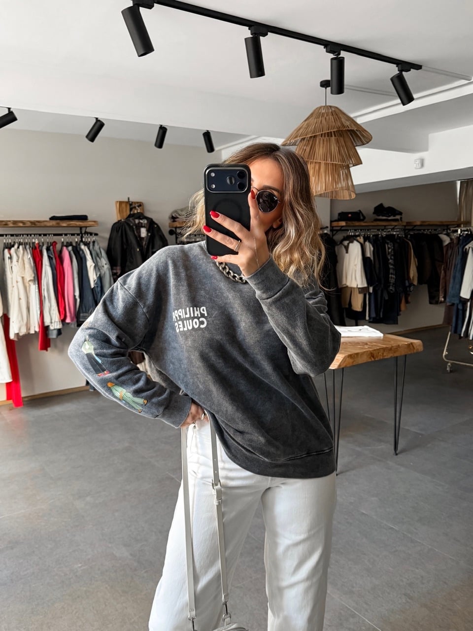 Antrasit Phılıppo Yıkamalı Sweatshirt