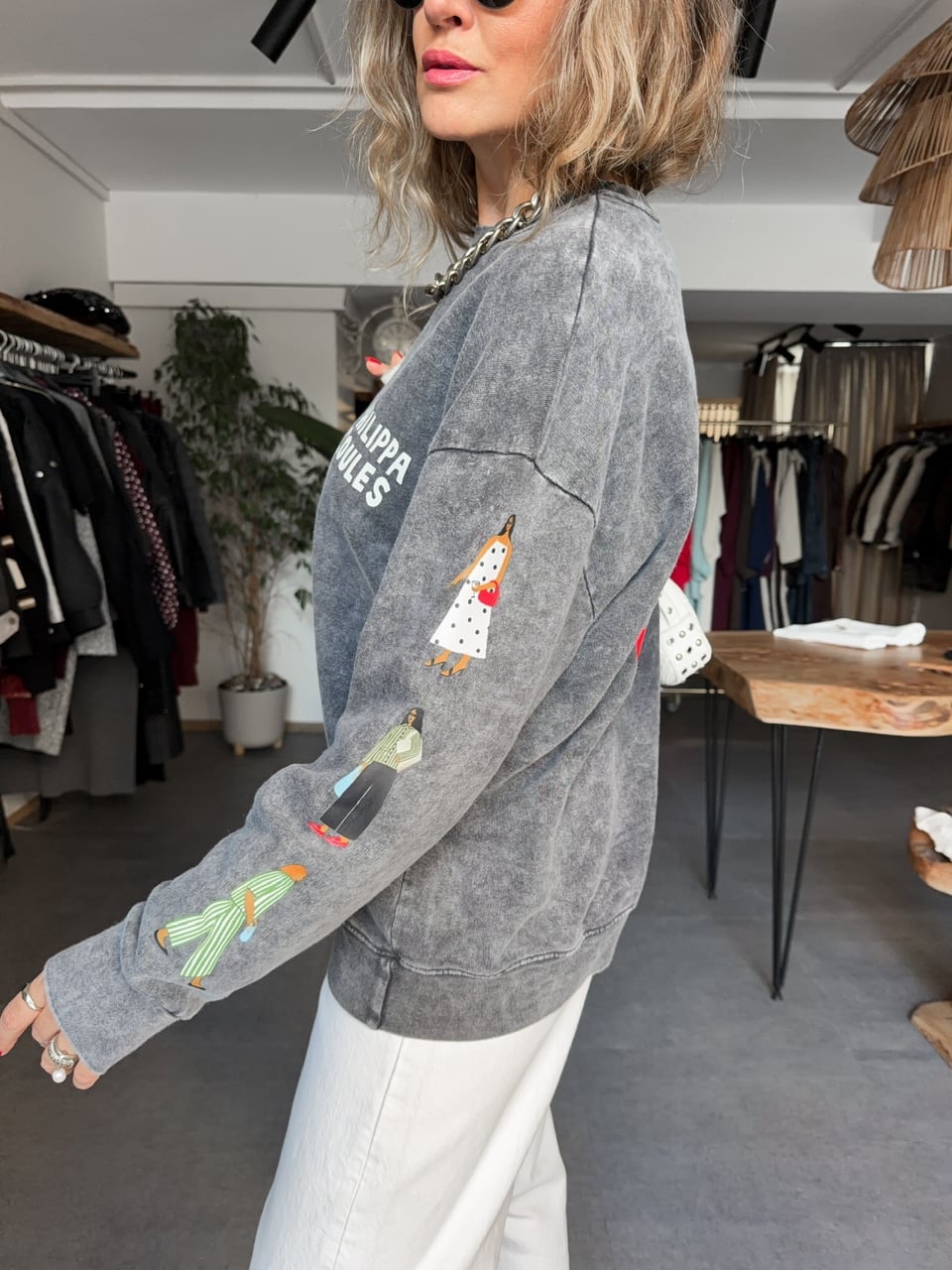 Antrasit Phılıppo Yıkamalı Sweatshirt
