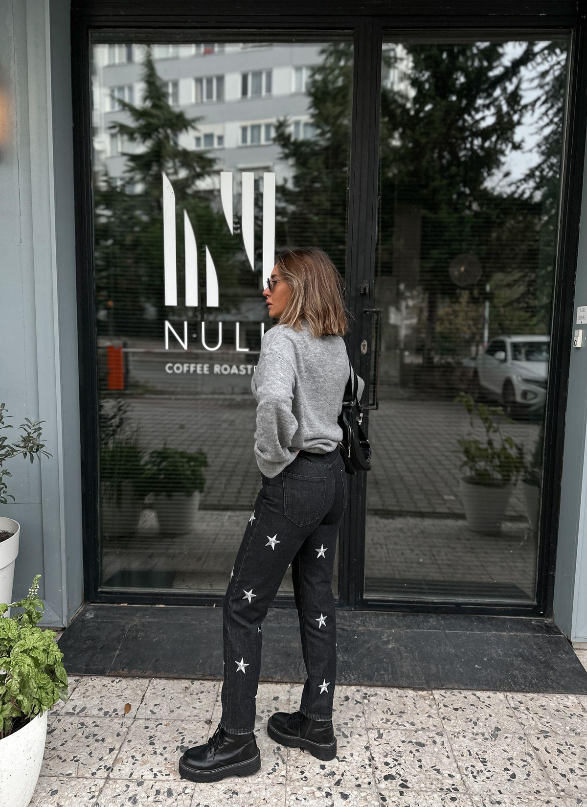 Antrasit Yıldızlı Jean