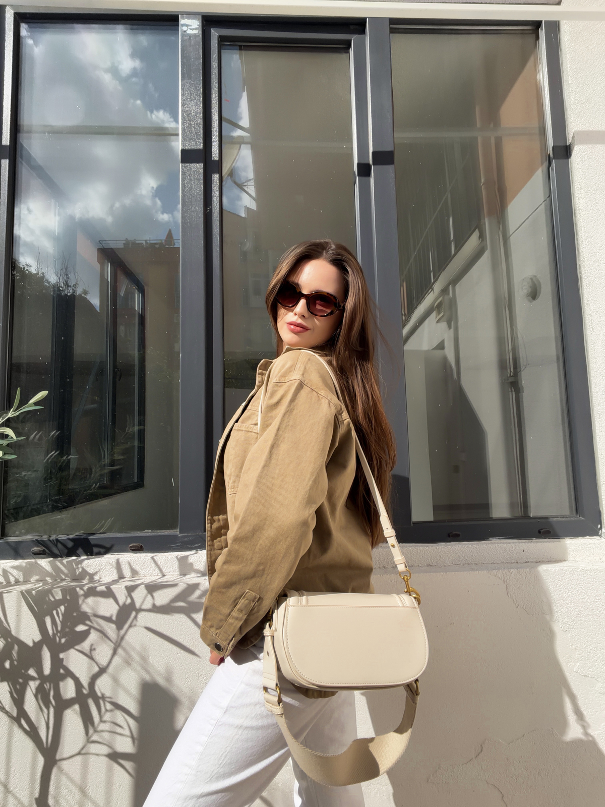 Bej Cepli Gabardin Ceket