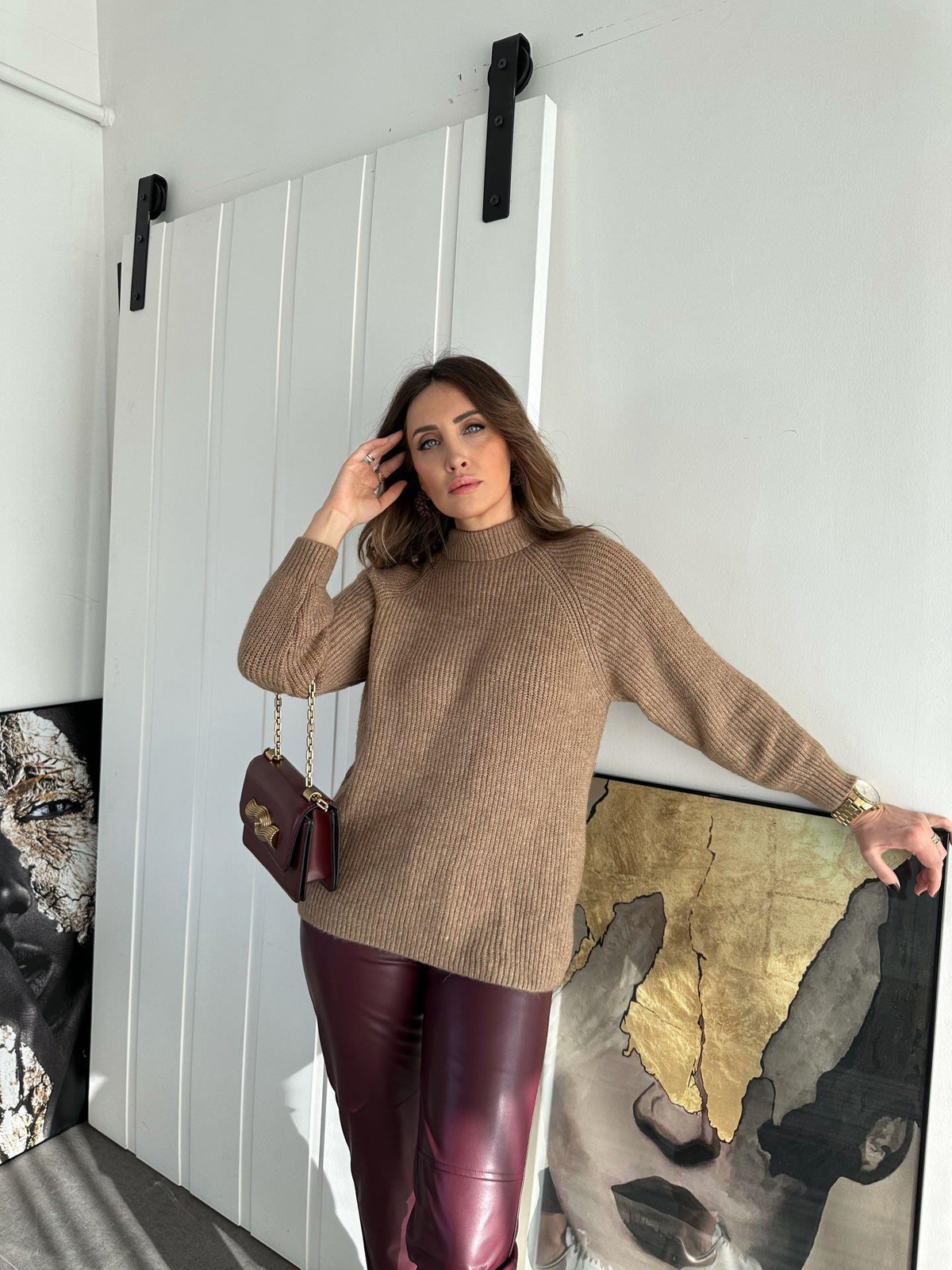 Bej Yarım Boğazlı Kazak