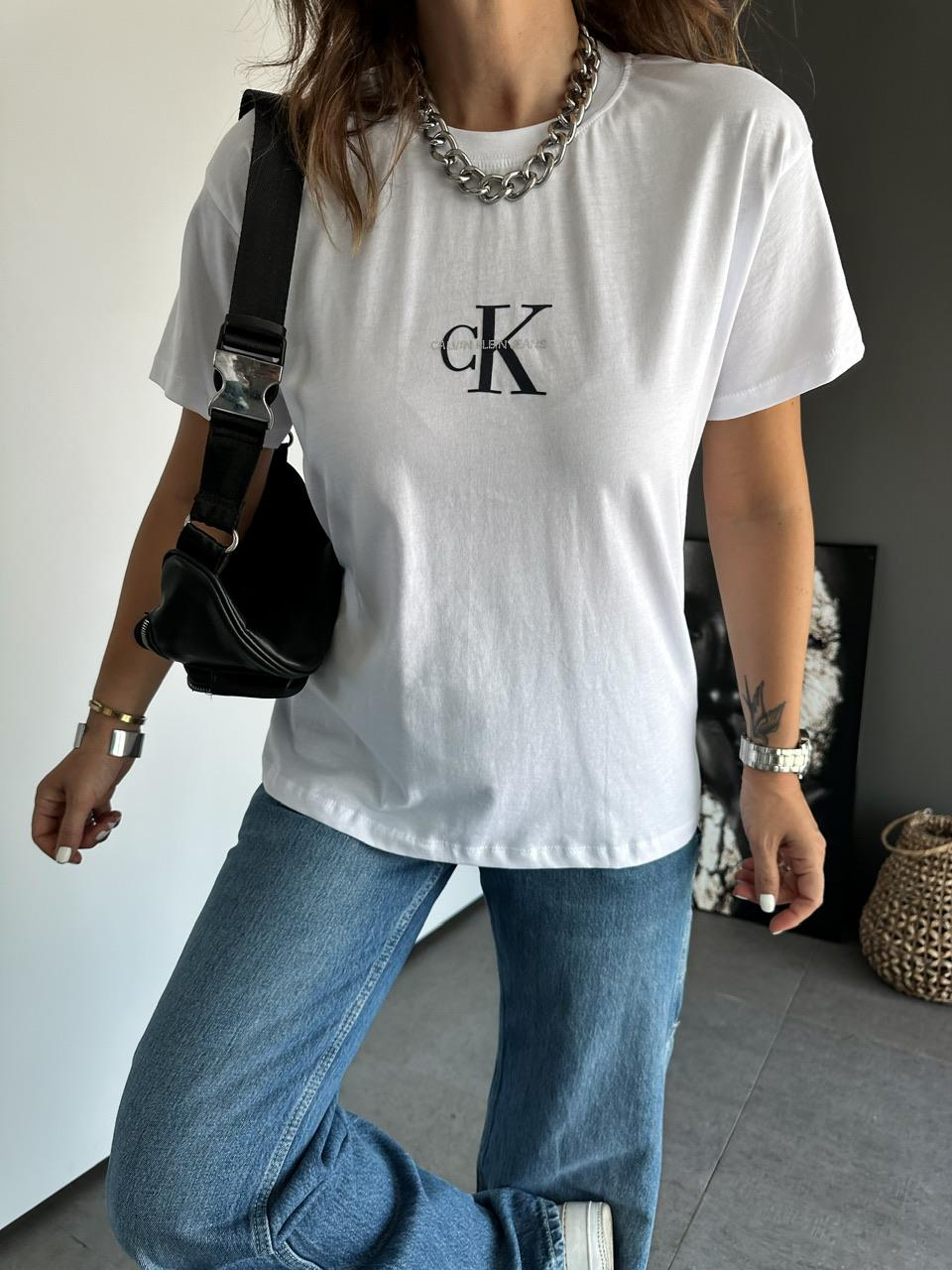 Beyaz Calvin Cotton Tshirt