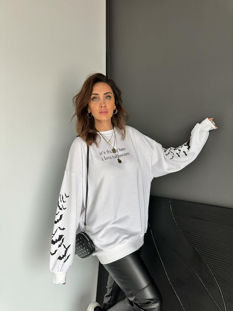 Beyaz Halloween Sweatshirt