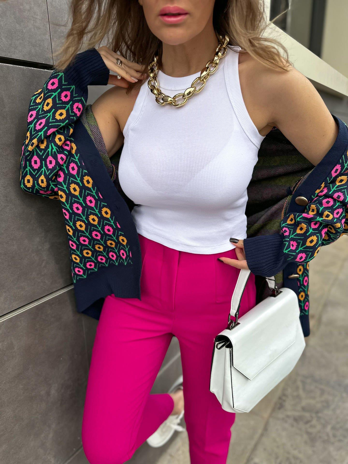 Beyaz Halter Yaka Basic Crop