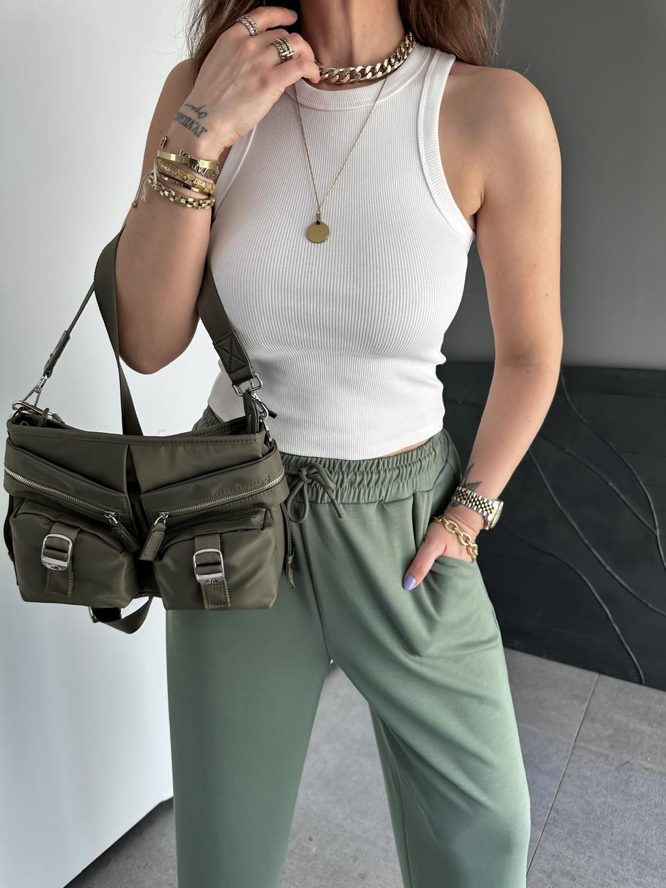 Beyaz Halter Yaka Fitilli Likralı Crop