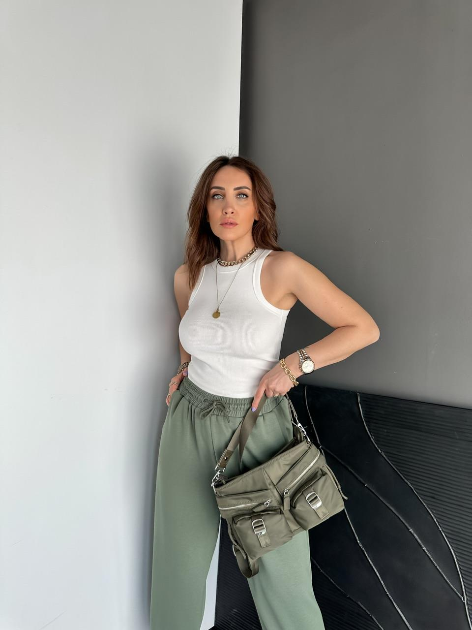 Beyaz Halter Yaka Fitilli Likralı Crop