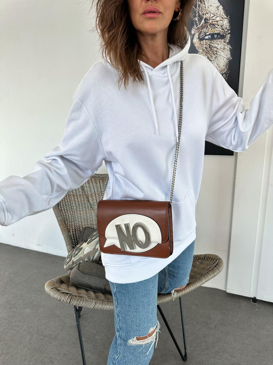 Beyaz Kapşonlu Cotton  Sweatshirt