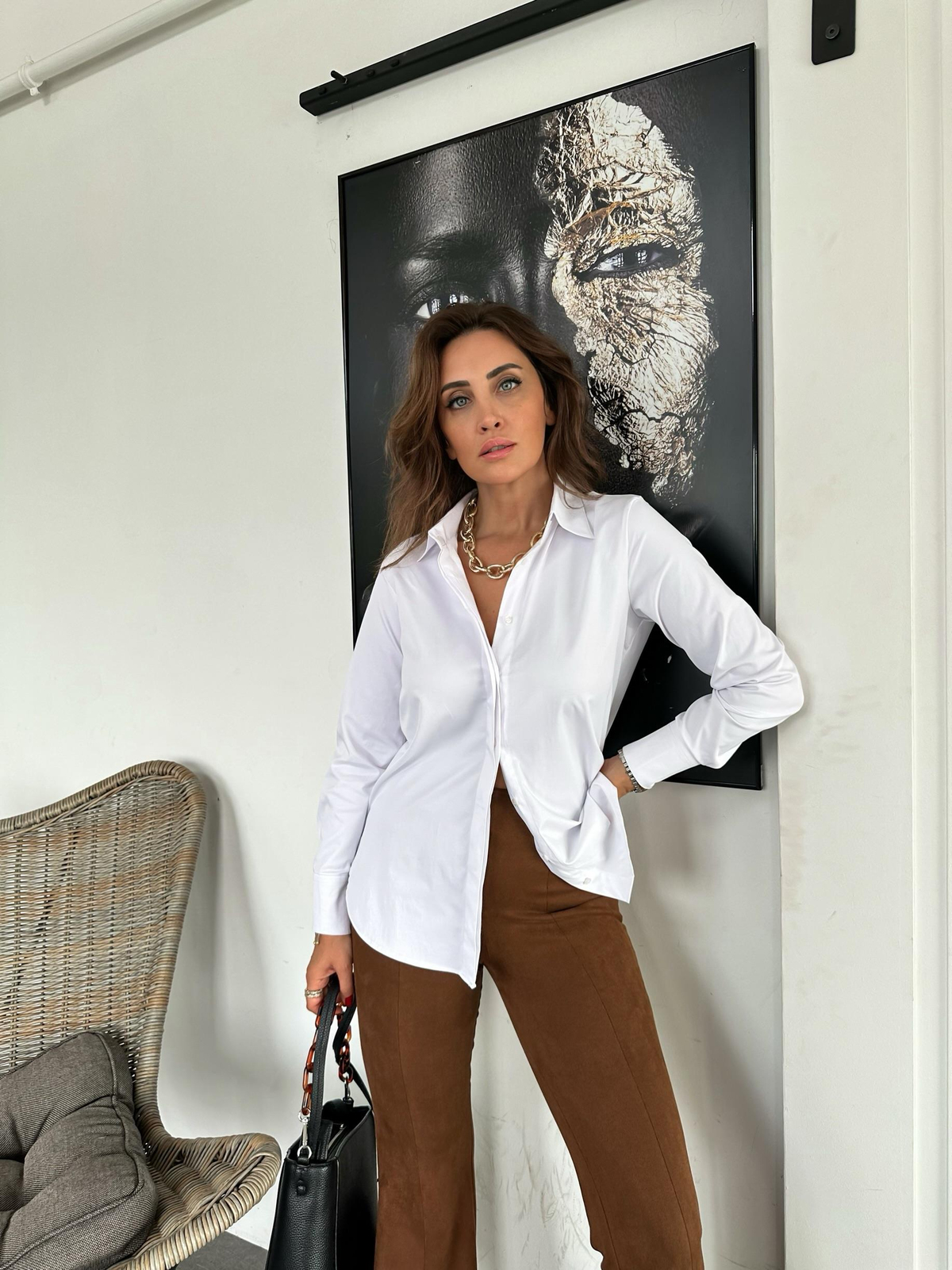 Beyaz Lİkralı Slim Fit Gömlek