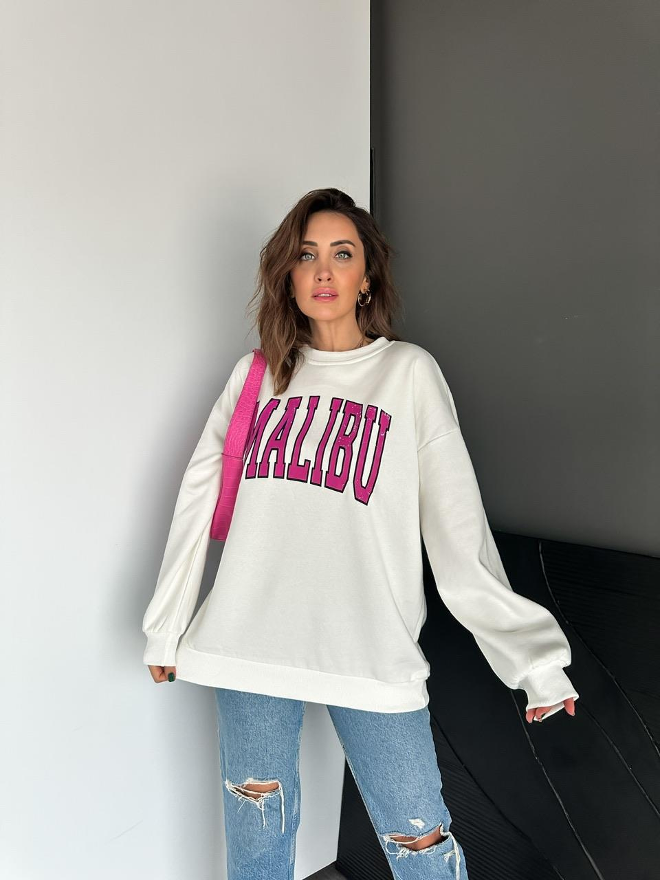 Beyaz Malibu Sweatshirt