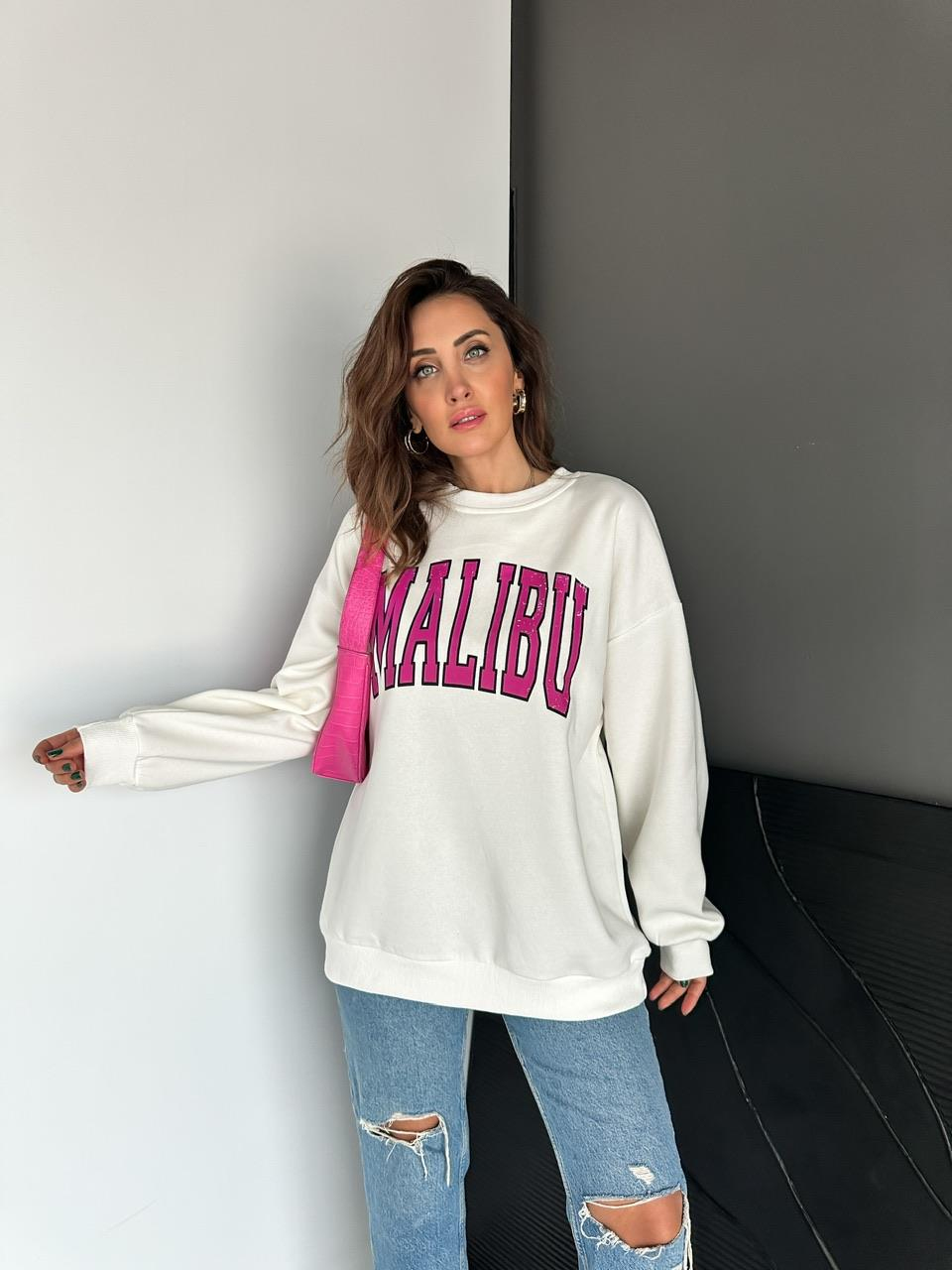 Beyaz Malibu Sweatshirt
