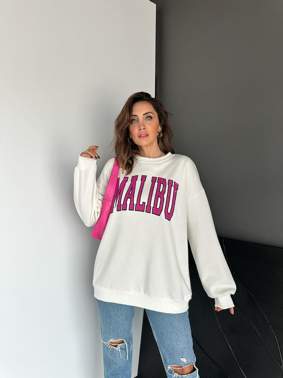 Beyaz Malibu Sweatshirt