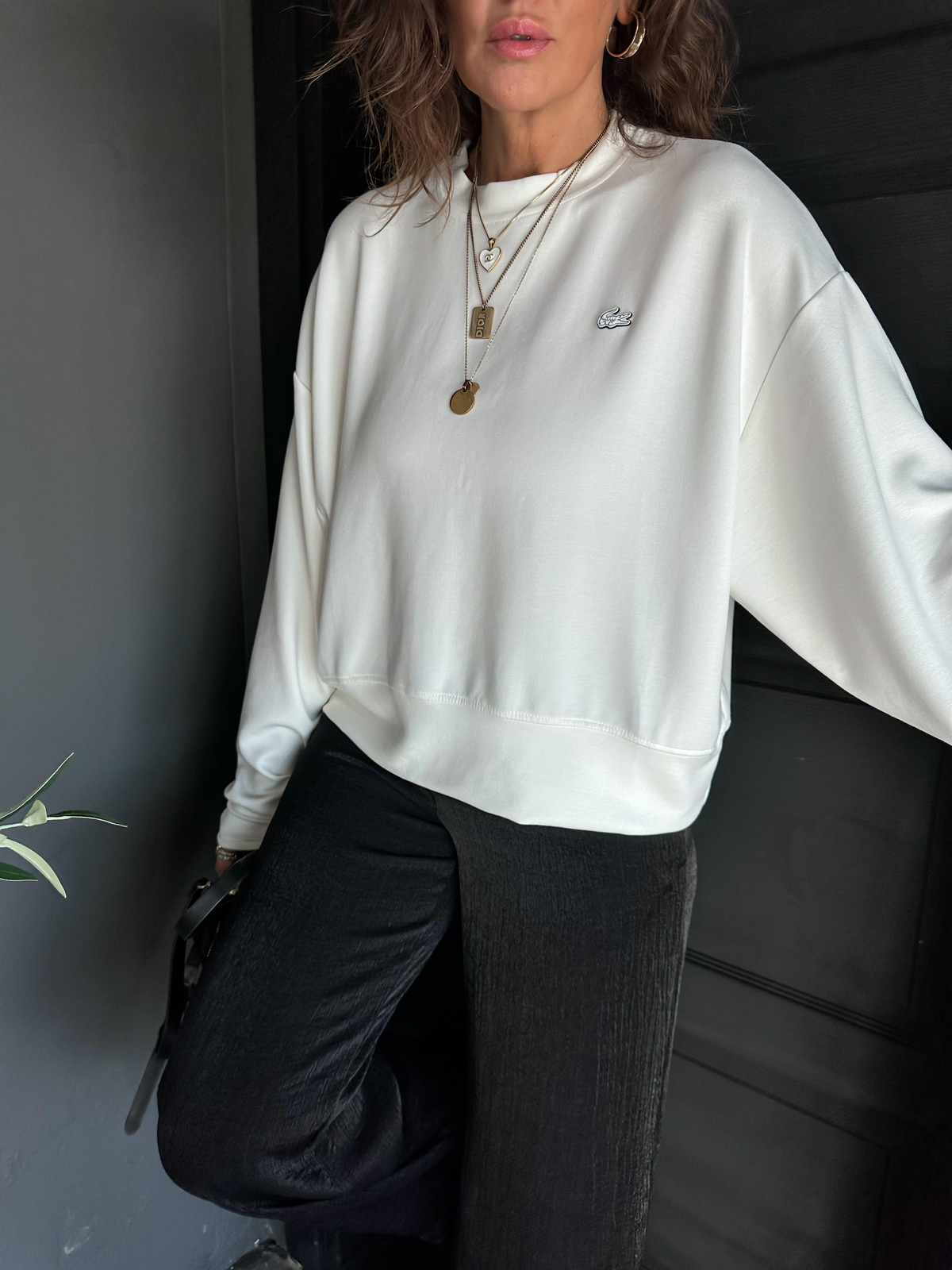 Beyaz Modal Premium Sweatshirt