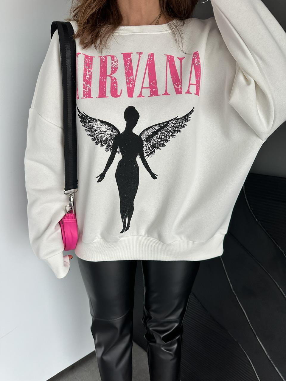 Beyaz Nirvana Sweatshirt