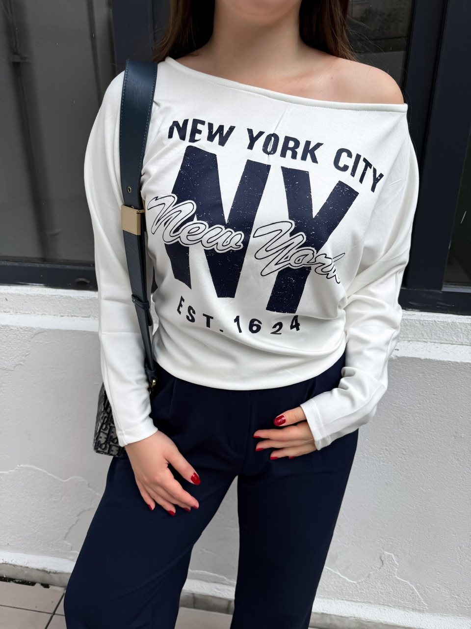 Beyaz NY City Baskılı T-Shirt