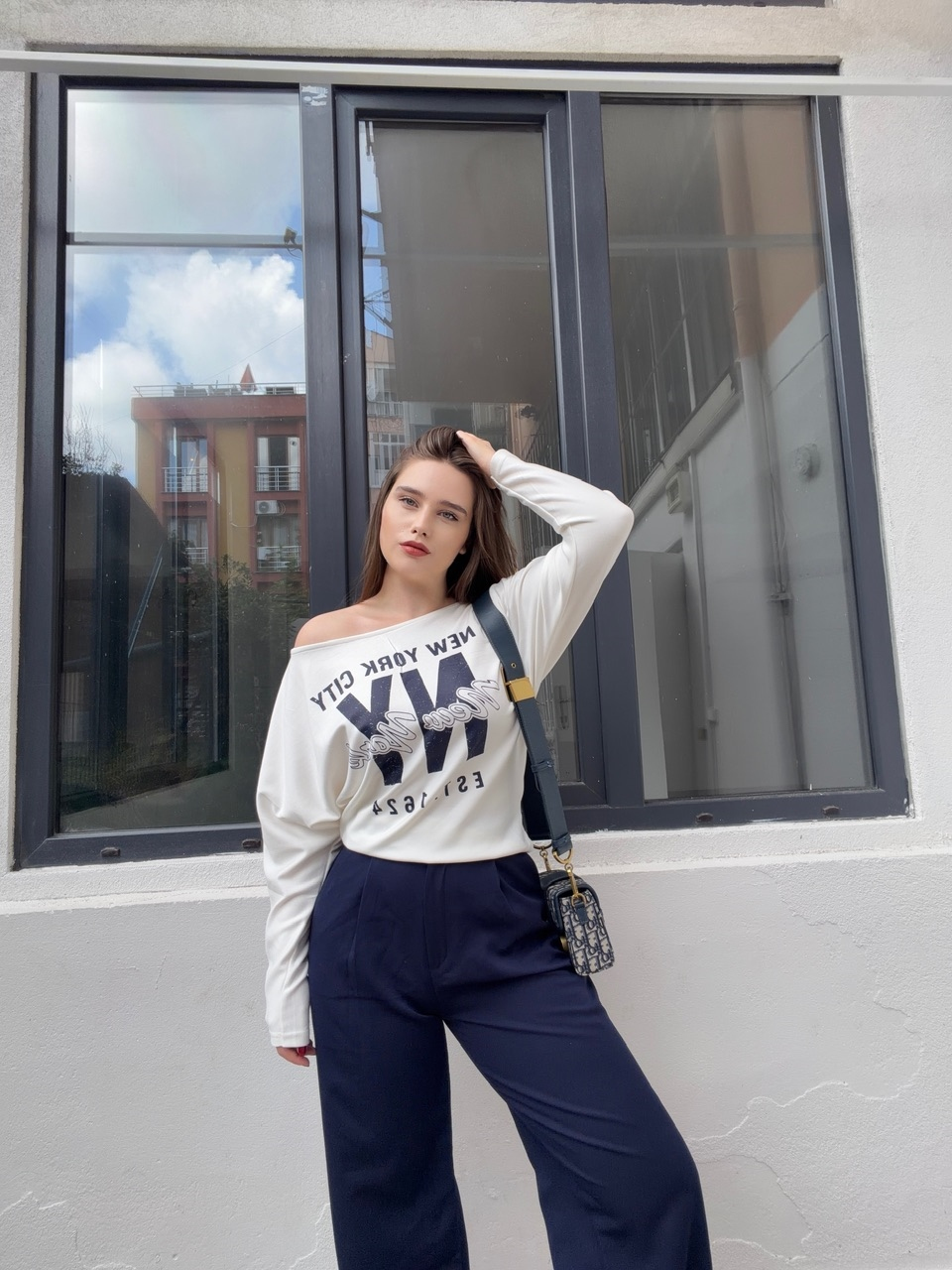 Beyaz NY City Baskılı T-Shirt
