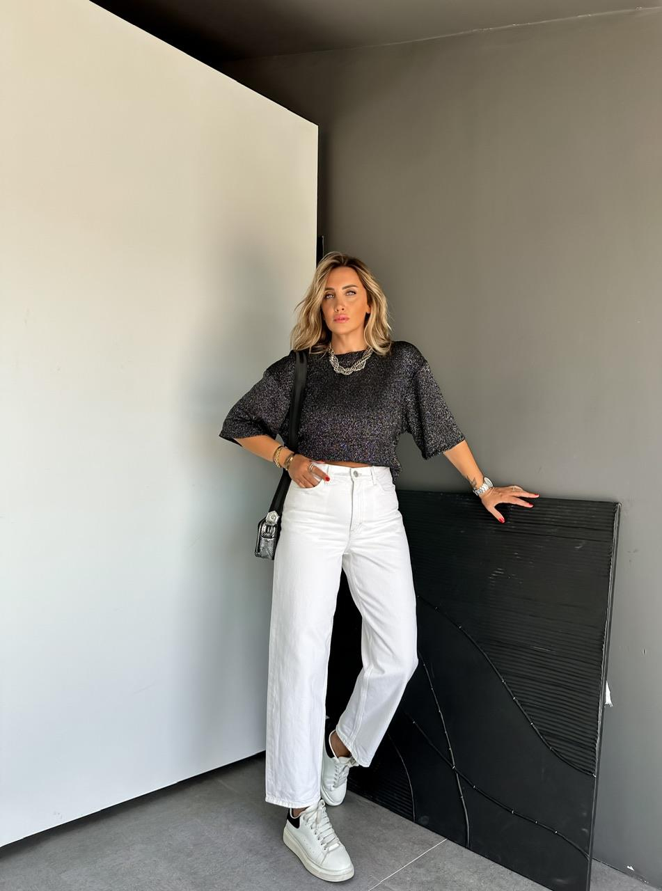 Beyaz Orijinal Mom Fit Jean