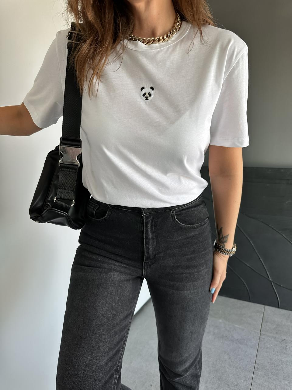 Beyaz Panda Figürlü Tshirt