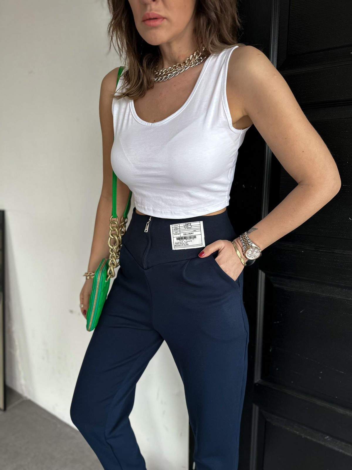 Beyaz Penye Basic Crop