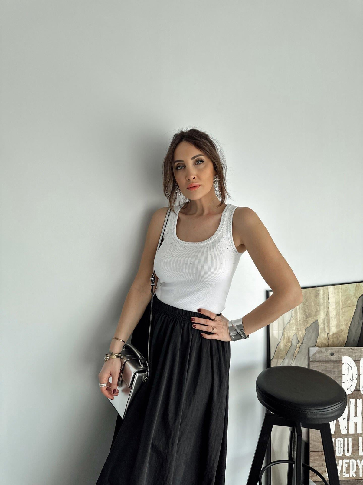 Beyaz Taşlı Basic Atlet