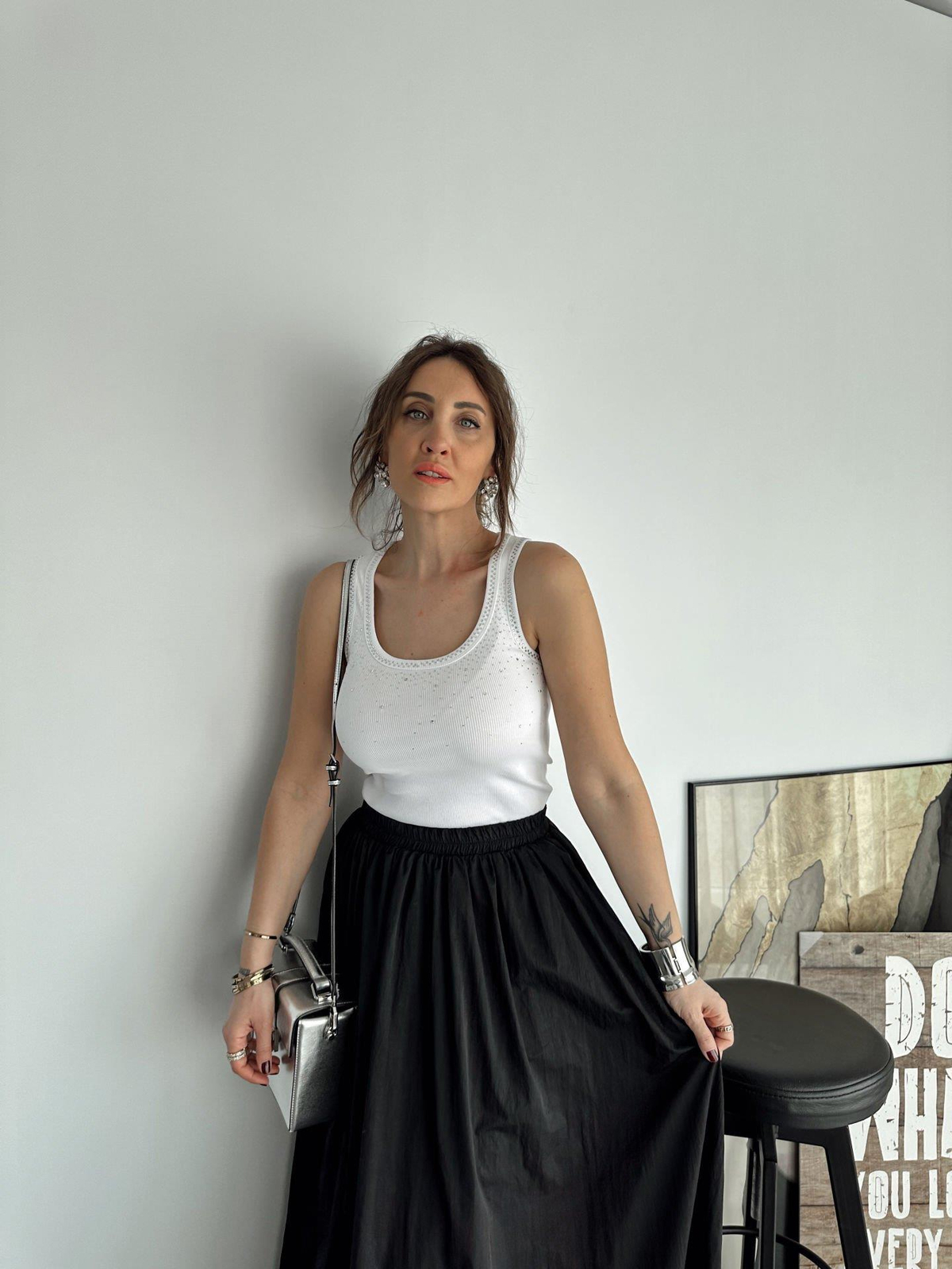 Beyaz Taşlı Basic Atlet