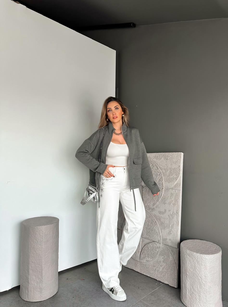 Beyaz Yıldız Zımbalı Orijinal Jean