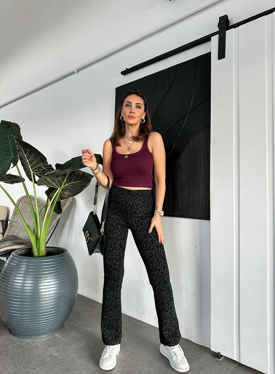 Bordo Askılı Fitilli Atlet