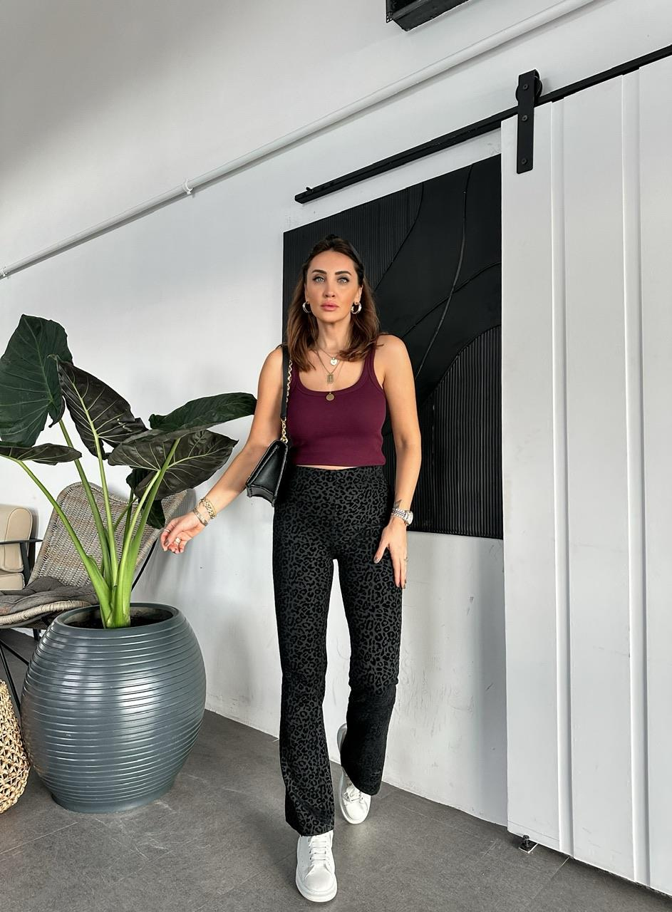 Bordo Askılı Fitilli Atlet