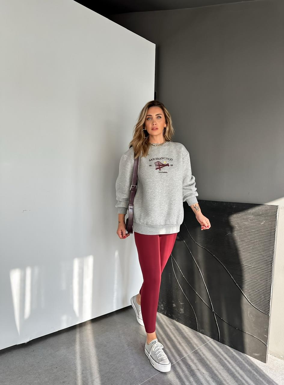 Bordo Beli İpli Likralı Alo Tayt