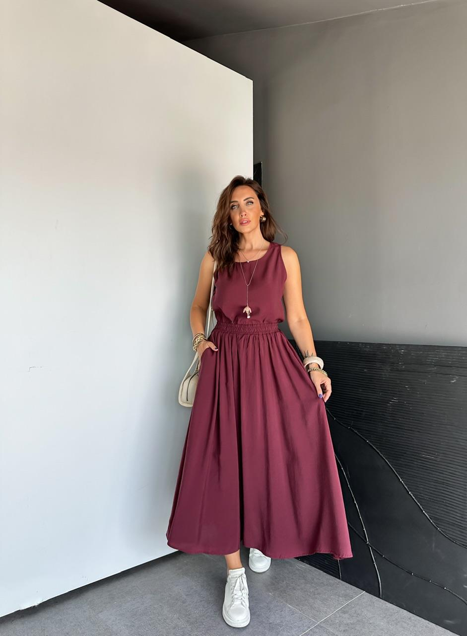 Bordo Bluz Etek Soft Takım