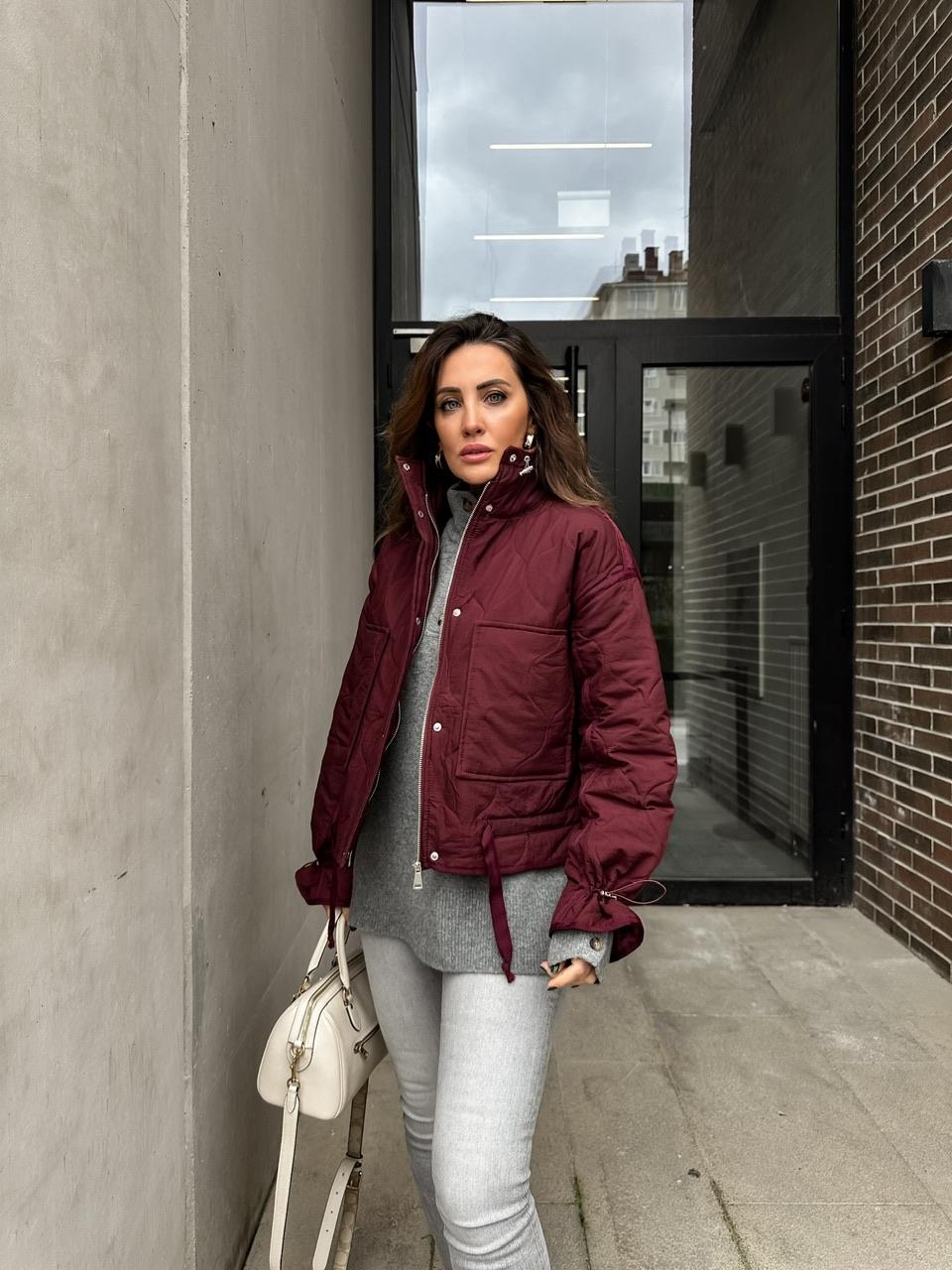Bordo Büzülebilir Tasarım Mont
