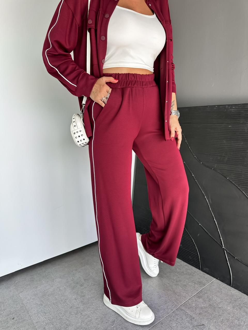 Bordo Çıtçtılı Biyeli Modal Takım