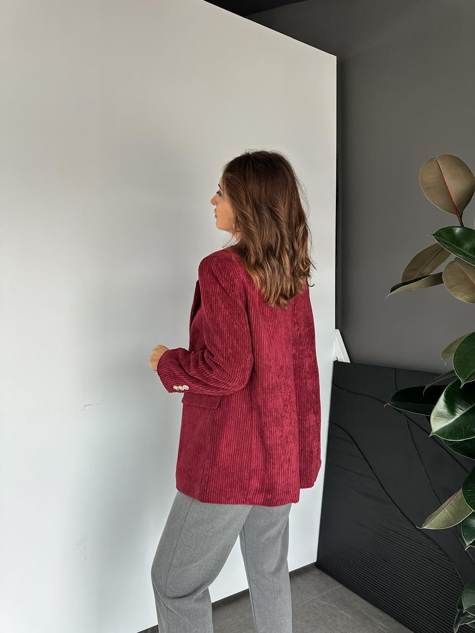 Bordo Kadife Blazer Ceket