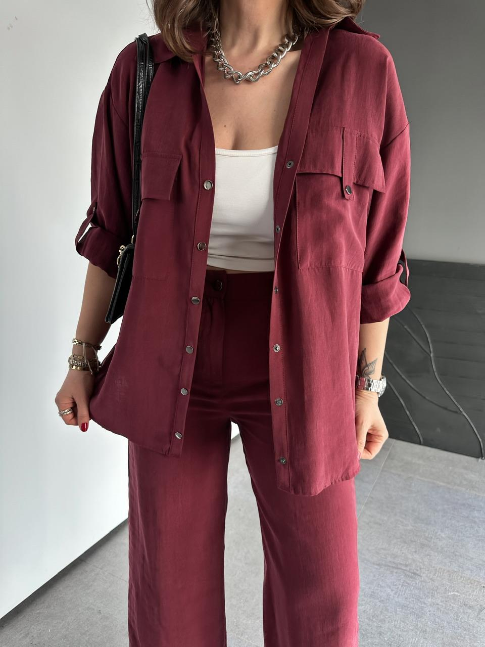 Bordo Kapak Cepli Çıtçıtlı Premium Takım