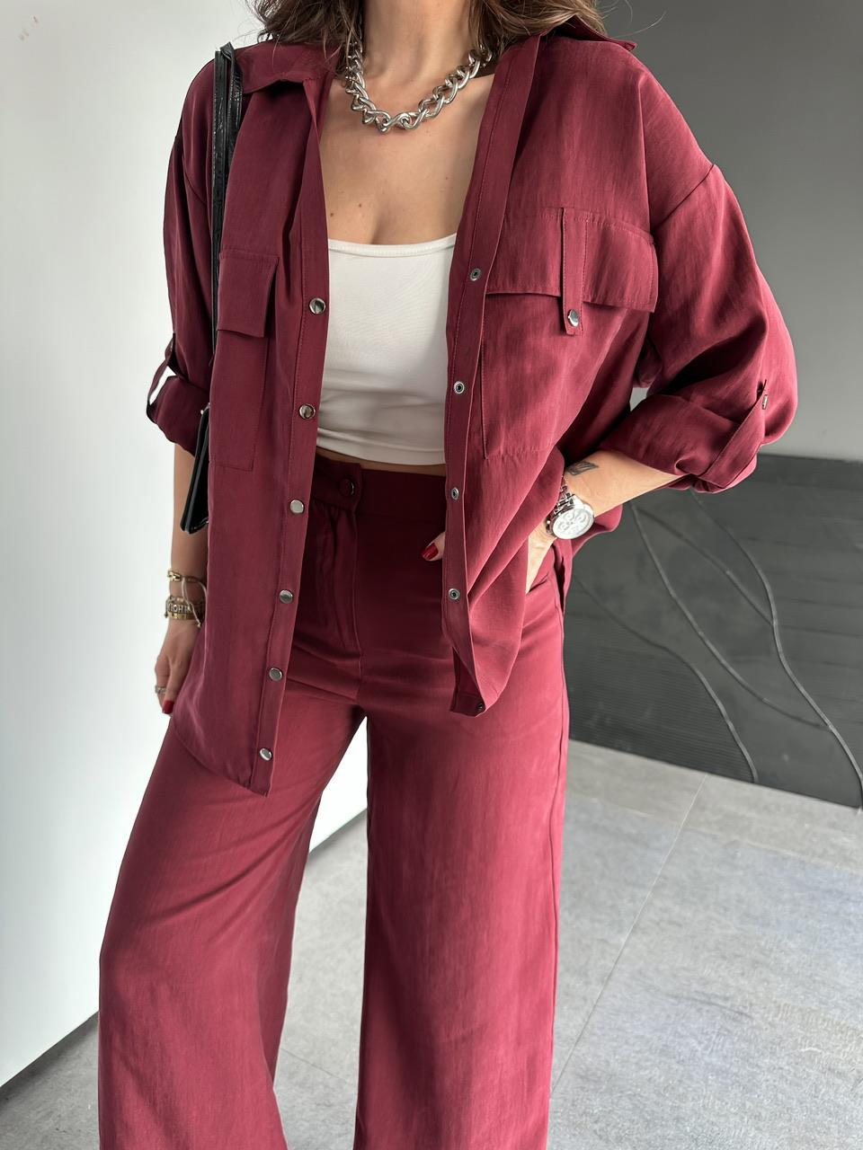 Bordo Kapak Cepli Çıtçıtlı Premium Takım