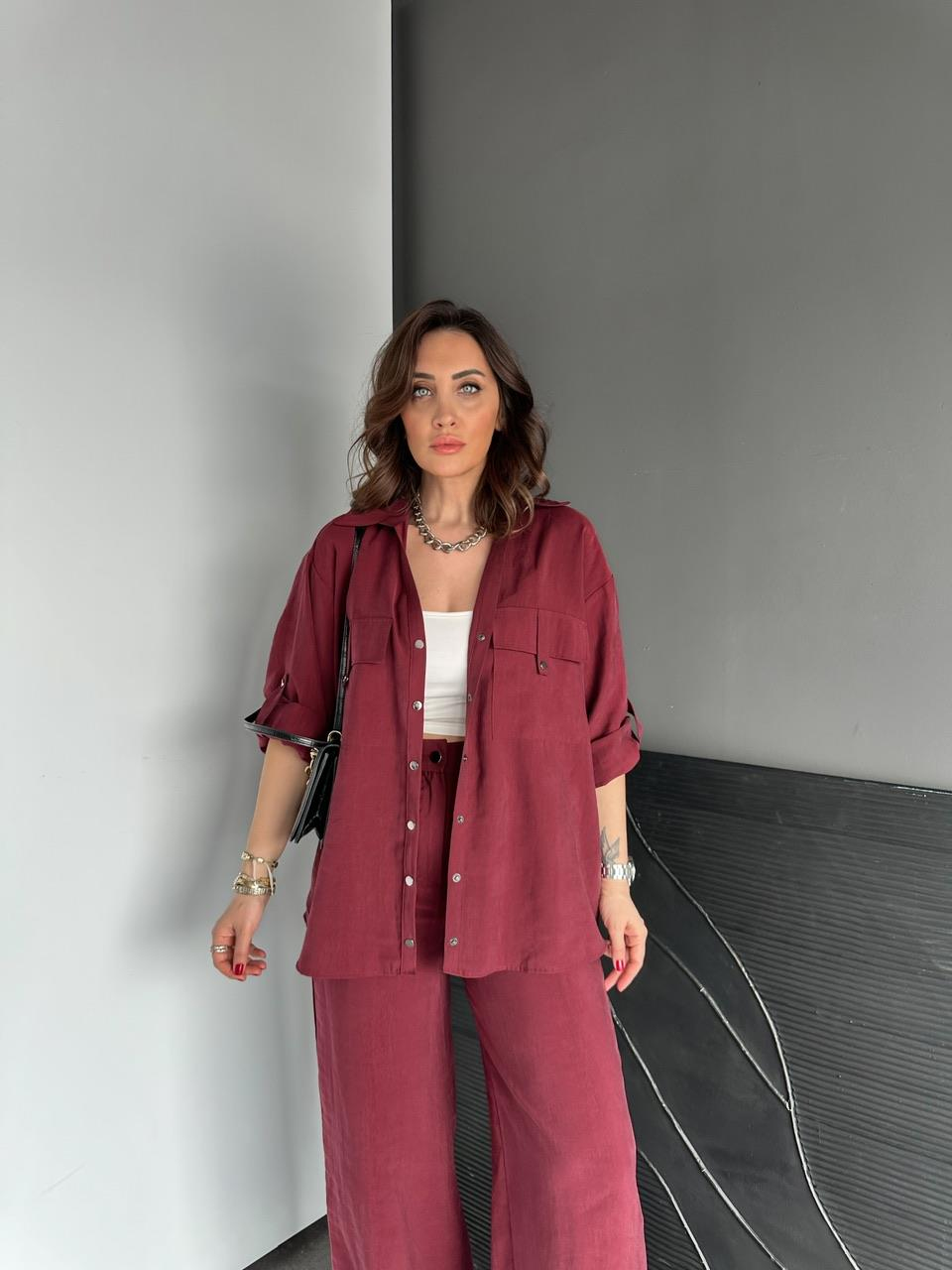 Bordo Kapak Cepli Çıtçıtlı Premium Takım