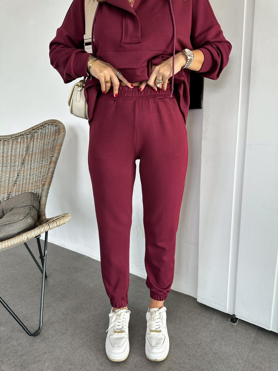 Bordo Kapşonlu Modal Spor Takım