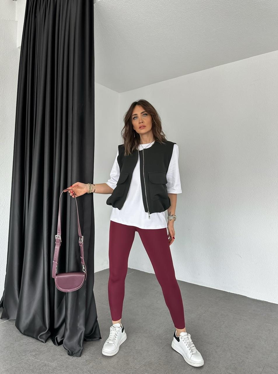 Bordo Likralı Premium Tayt