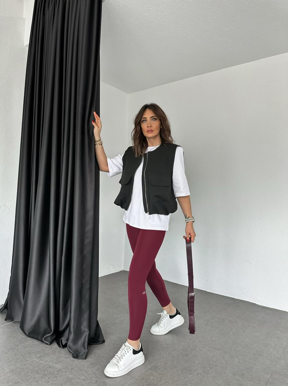 Bordo Likralı Premium Tayt