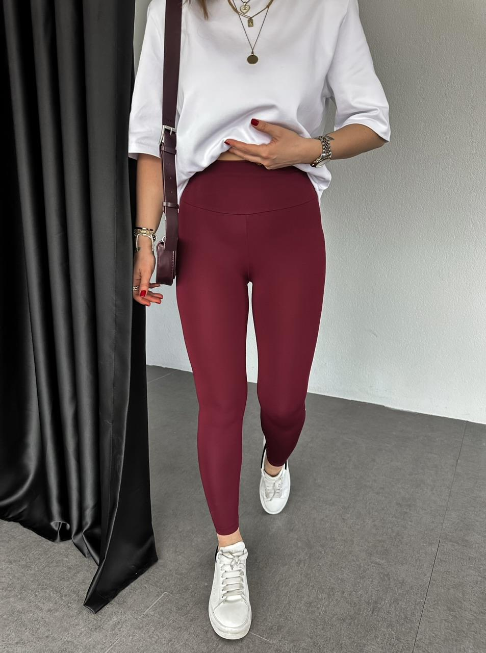 Bordo Likralı Premium Tayt