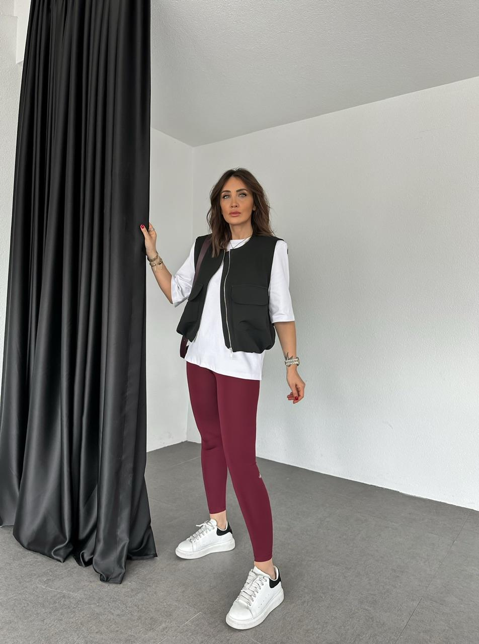 Bordo Likralı Premium Tayt