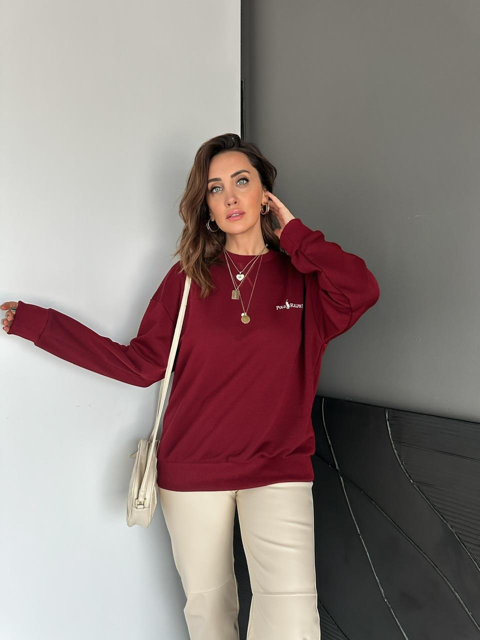 Bordo Polo Basic Sweatshirt