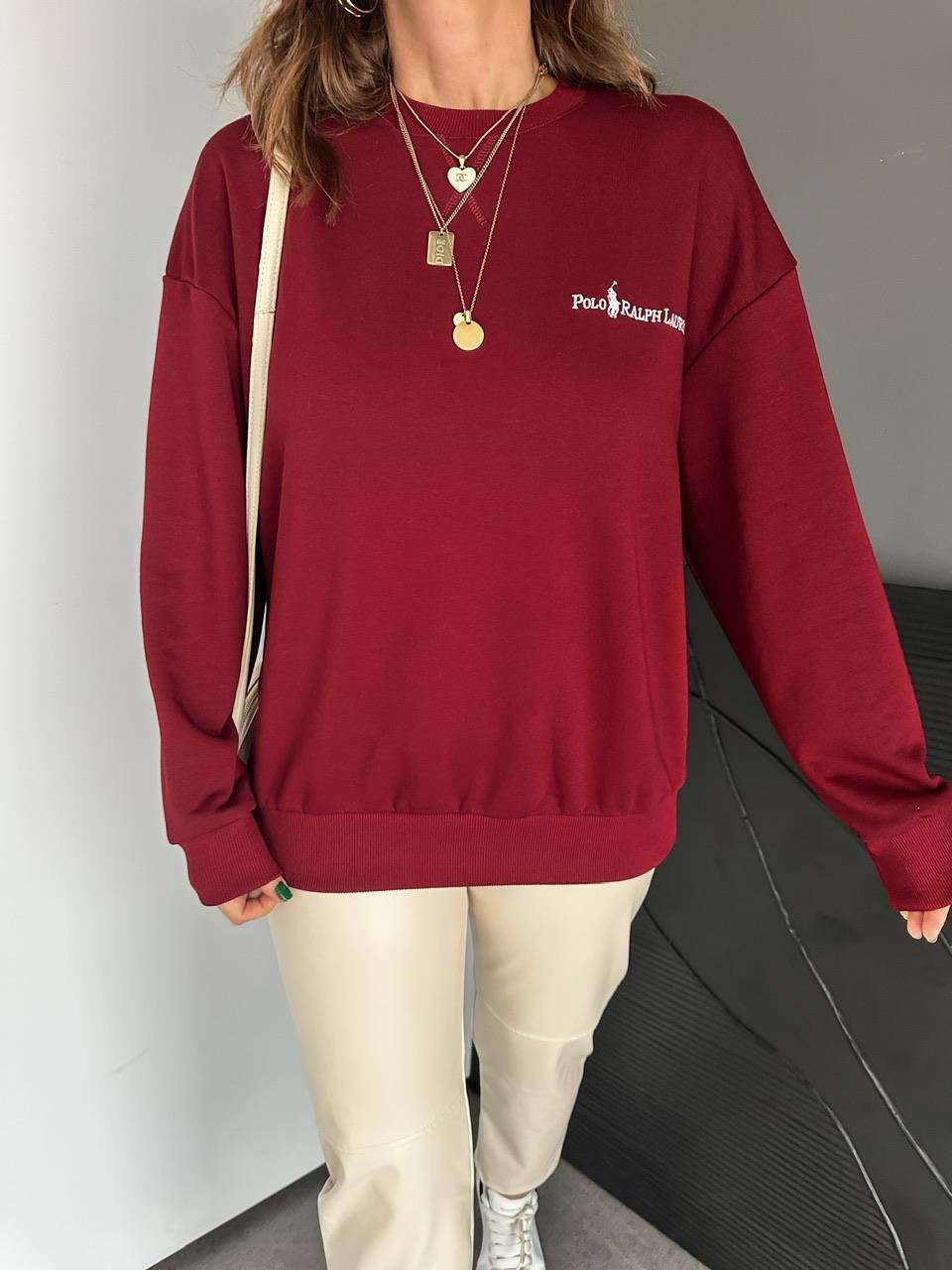 Bordo Polo Basic Sweatshirt