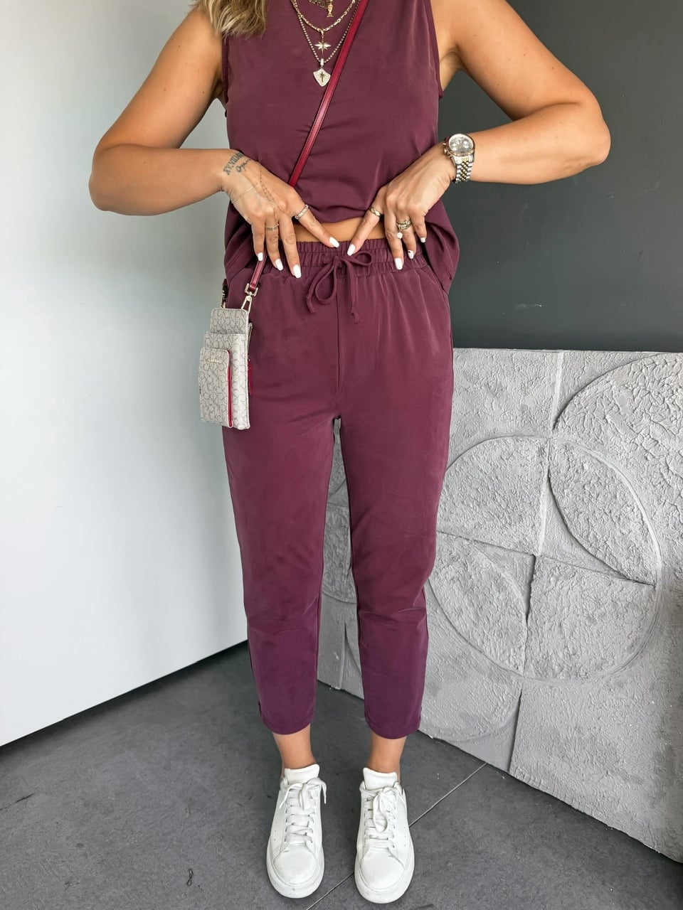 Bordo Sıfır Kol Pike Basic Takım