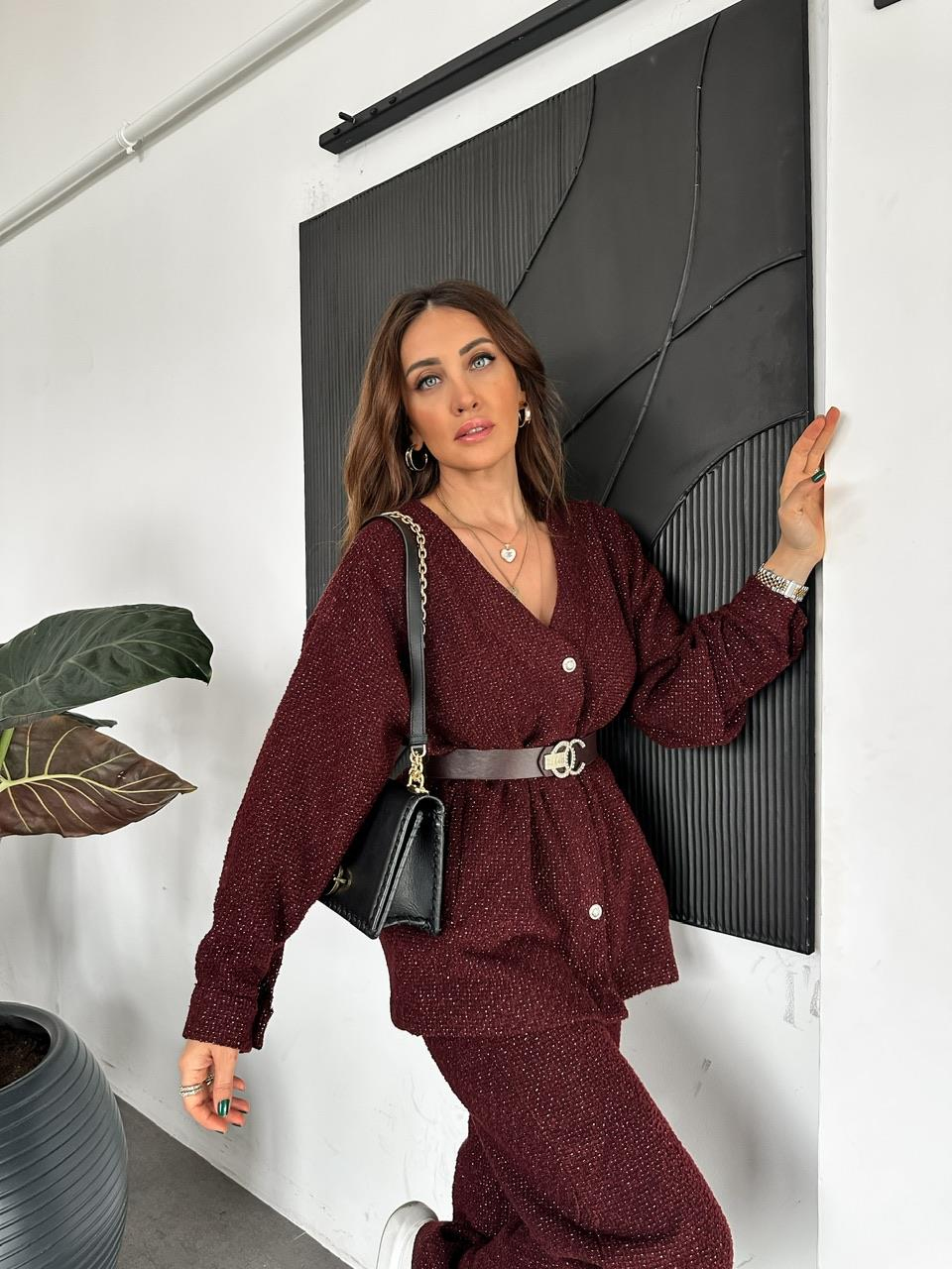 Bordo Simli Tüvit Takım