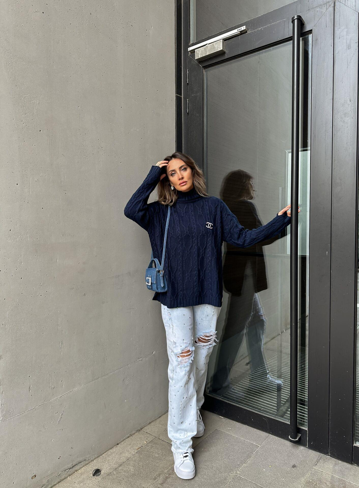 Buz Mavisi Taşlı Jean