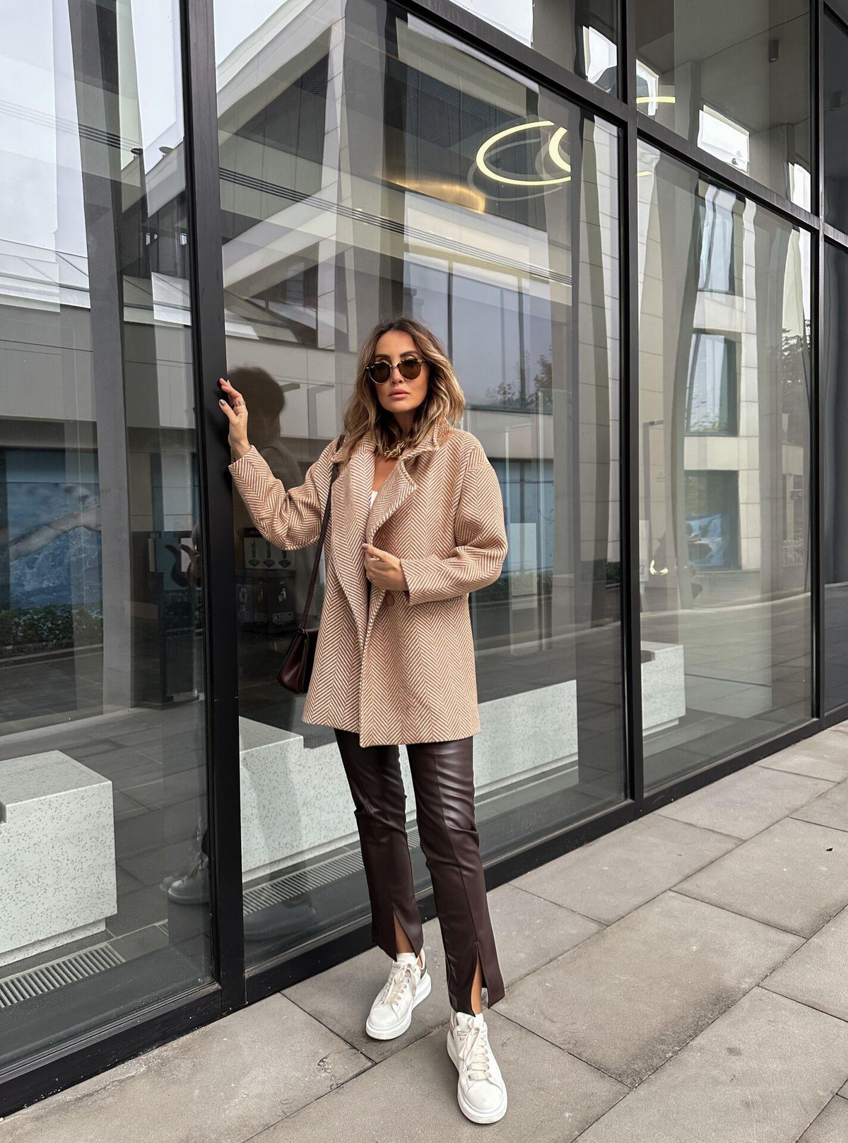 Camel Balıksırtı Oversize Kaban