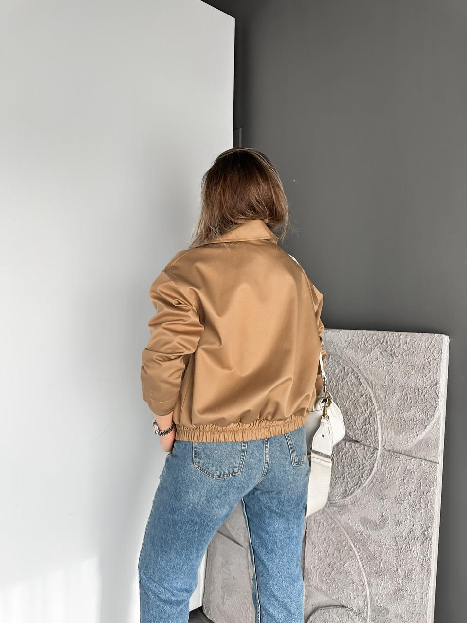 Camel Fermuarlı Çıtçıtlı Cepli Ceket