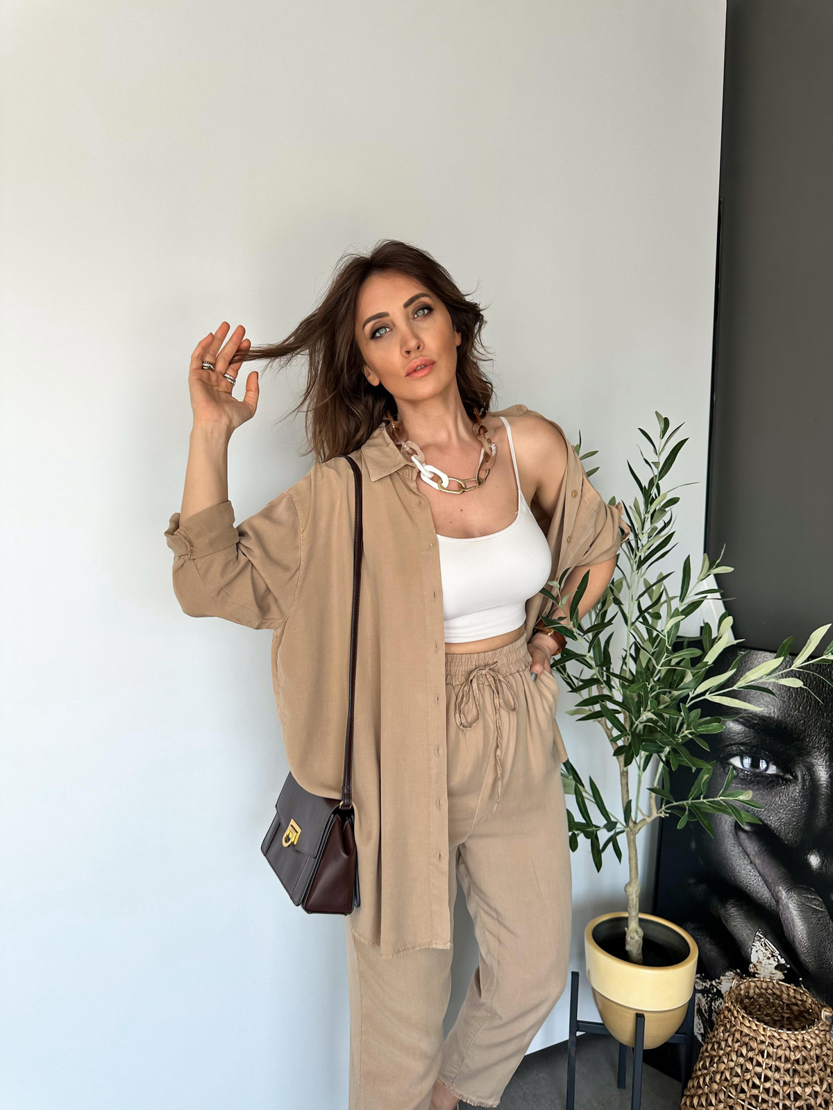 Camel Gömlekli Cotton Takım